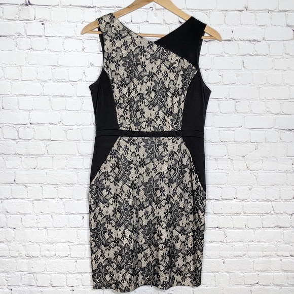 Studio One New York Black & Tan Dress 8 - Picture 1 of 5